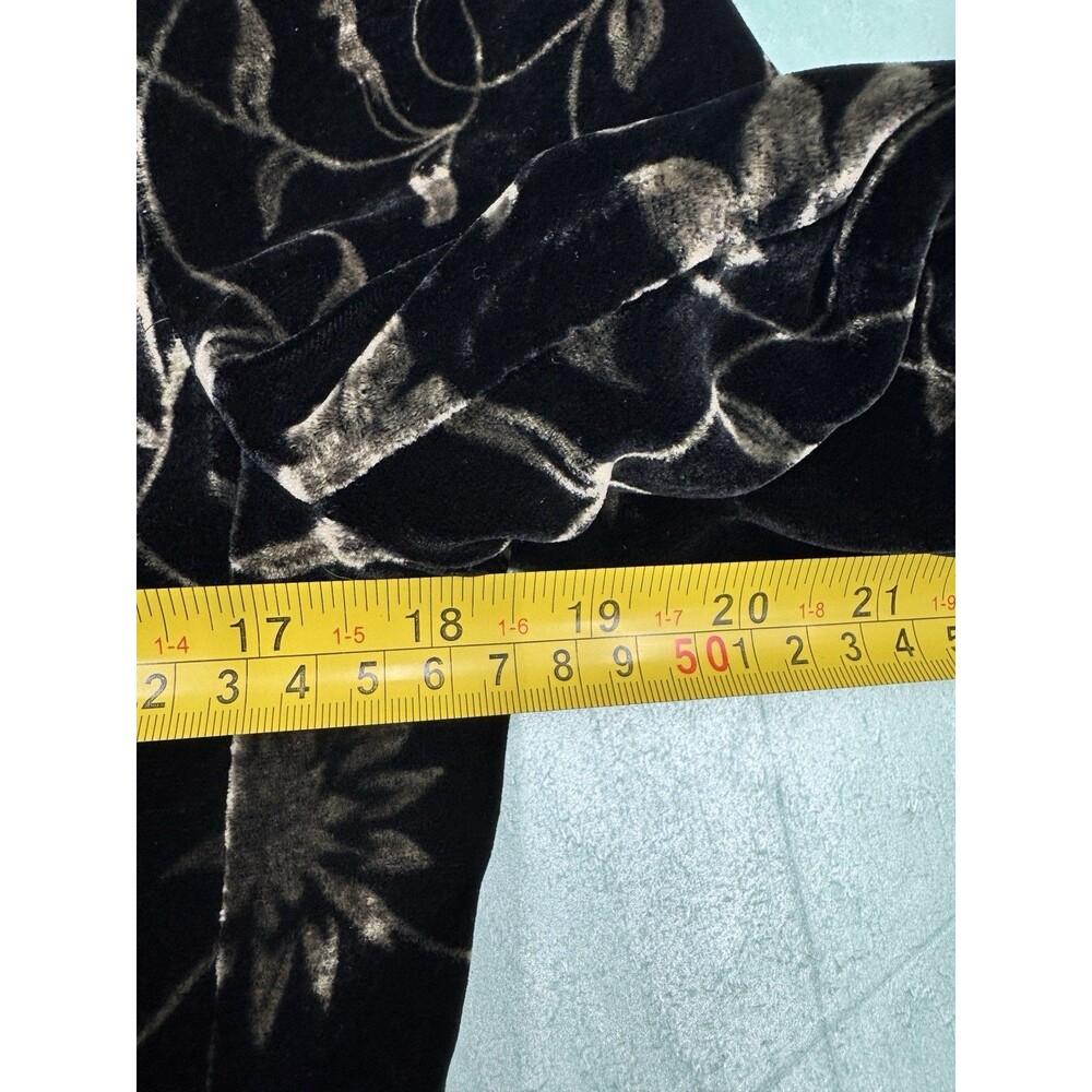 JONES NEW YORK Rayon Silk Velvet Blazer Black Floral Sz 6 Vintage 36 Chest Lined - Picture 6 of 7